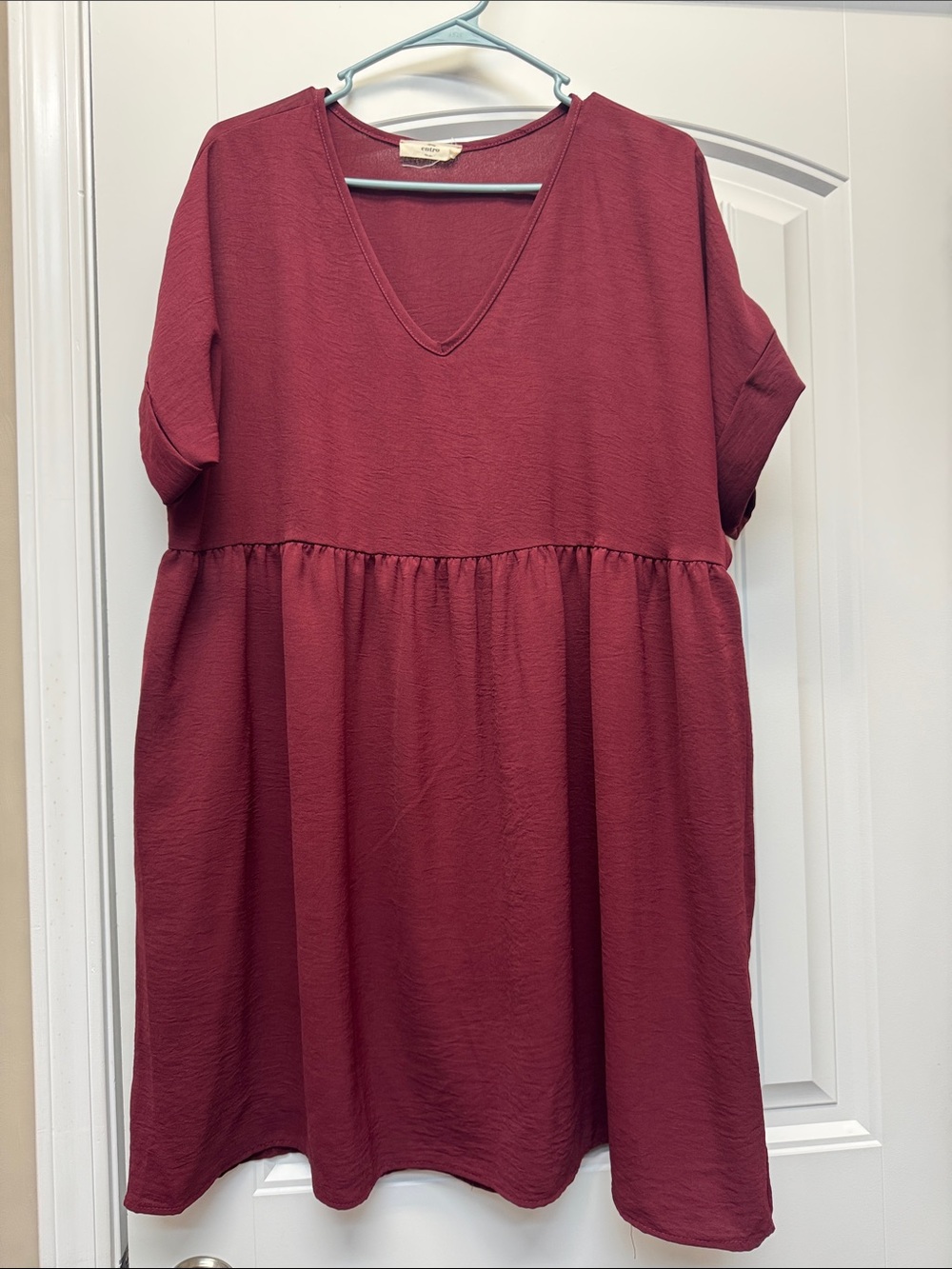 Entro plum/ burgundy baby doll dress size Large